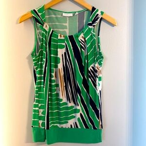 NY & Co Green Patterned Women's Top